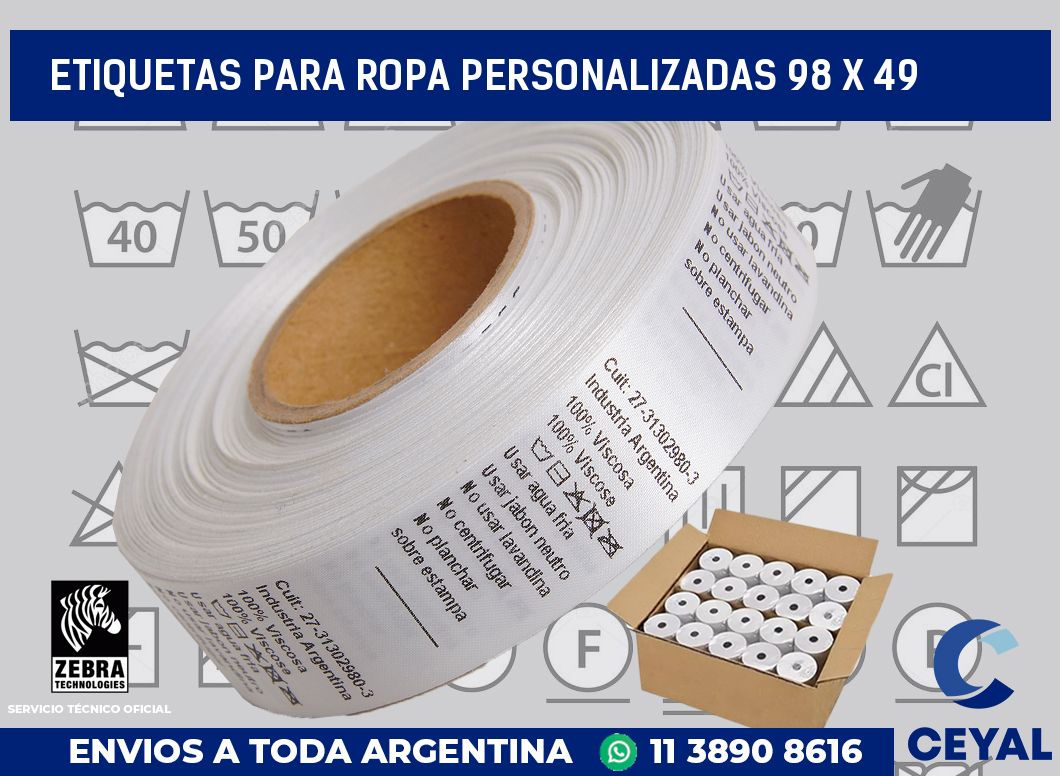 etiquetas para ropa personalizadas 98 x 49