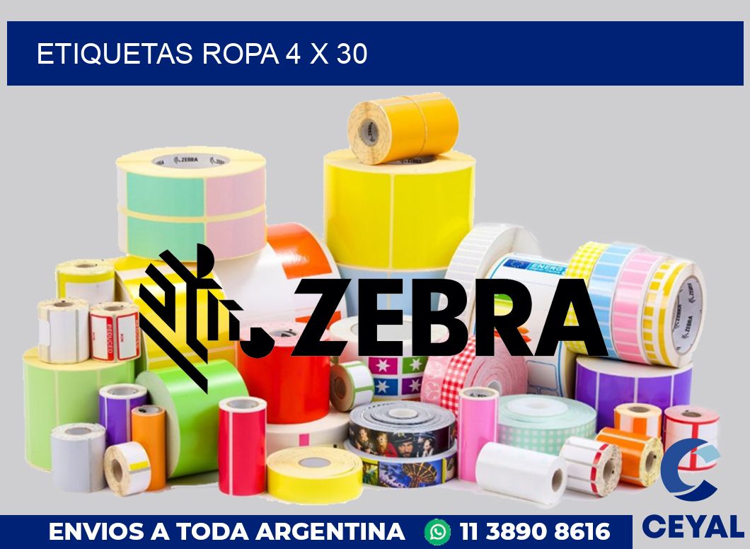 etiquetas ropa 4 x 30