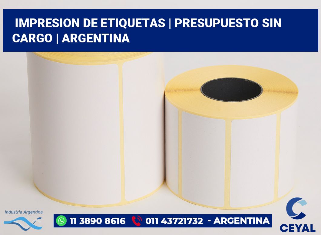 impresion de etiquetas | Presupuesto sin cargo | Argentina