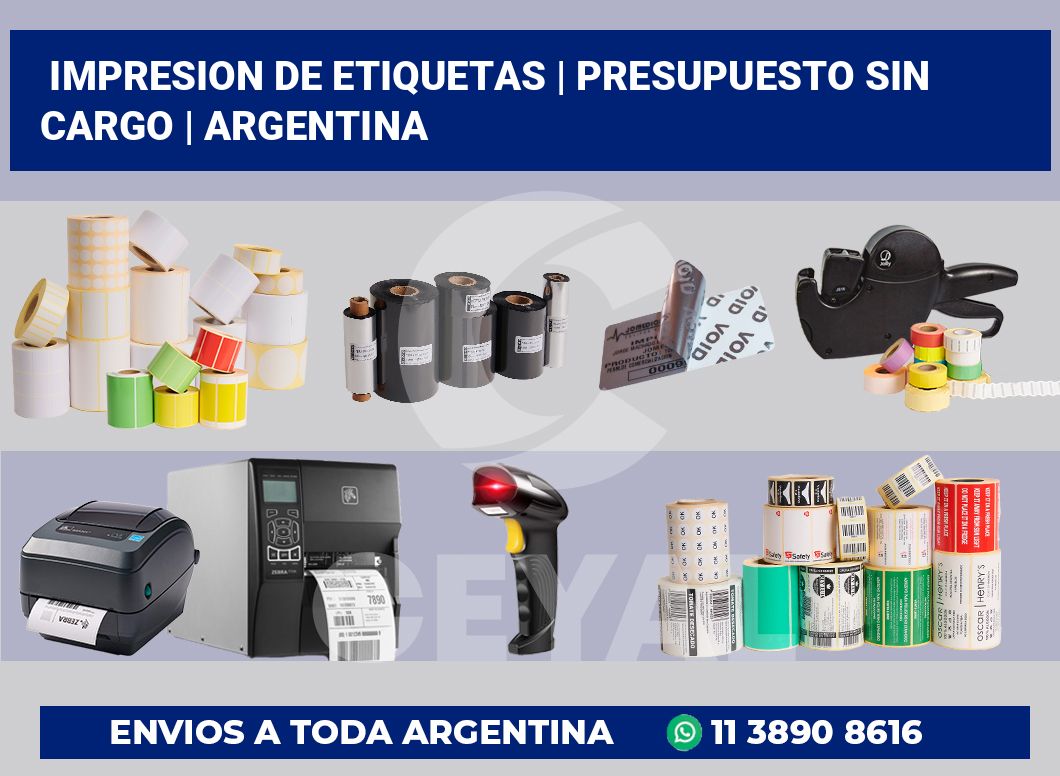 impresion de etiquetas | Presupuesto sin cargo | Argentina