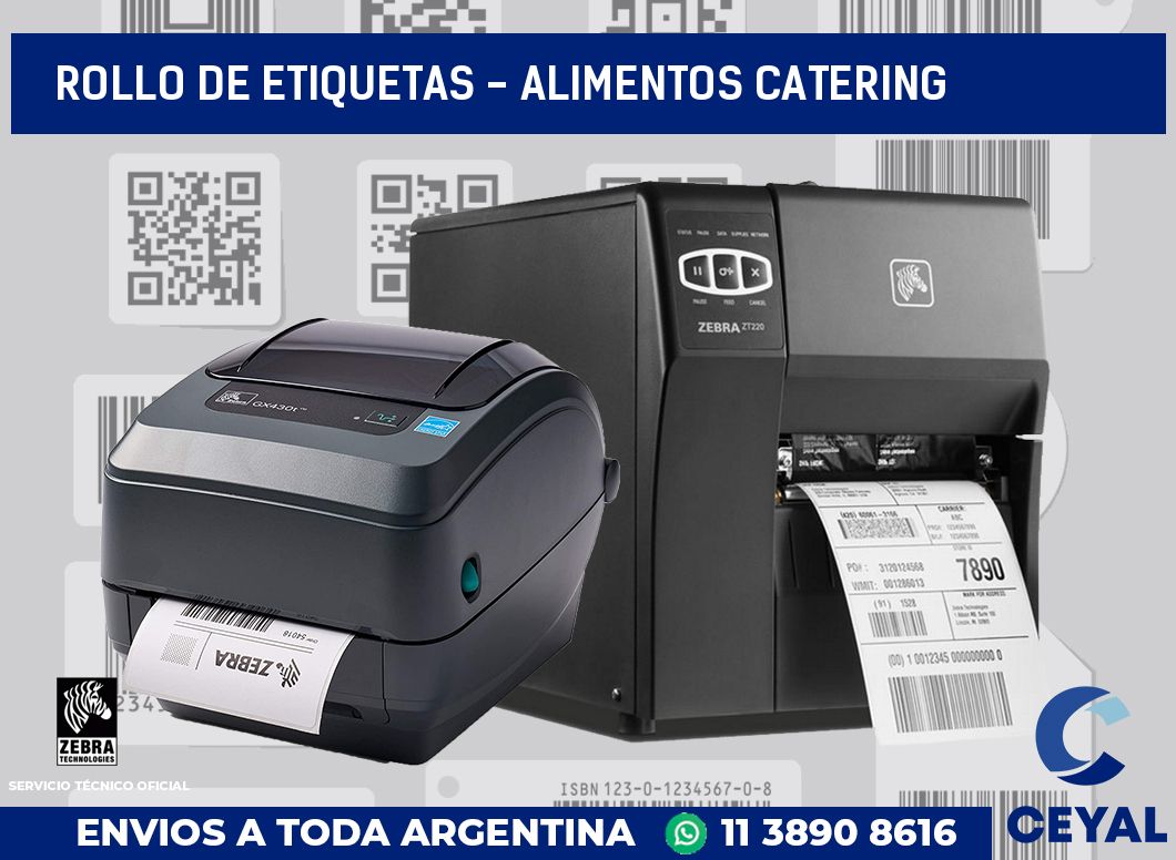 rollo de etiquetas - alimentos catering