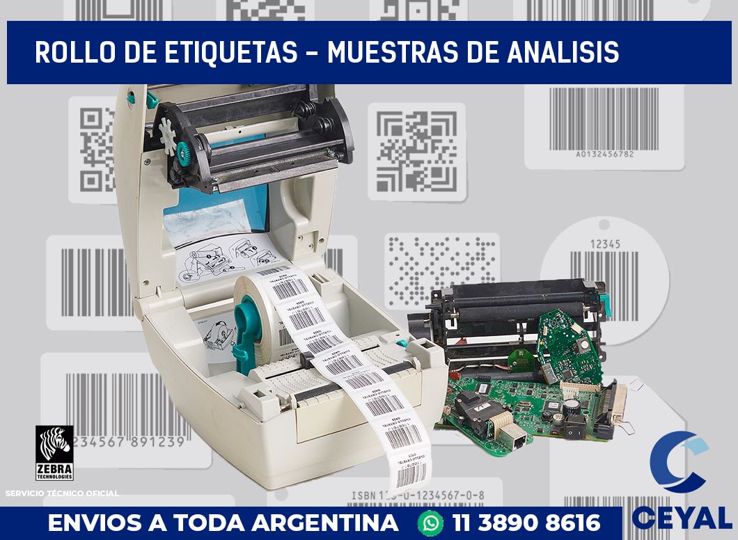 rollo de etiquetas - muestras de analisis