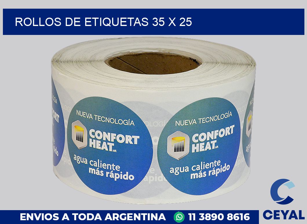 rollos de etiquetas 35 x 25