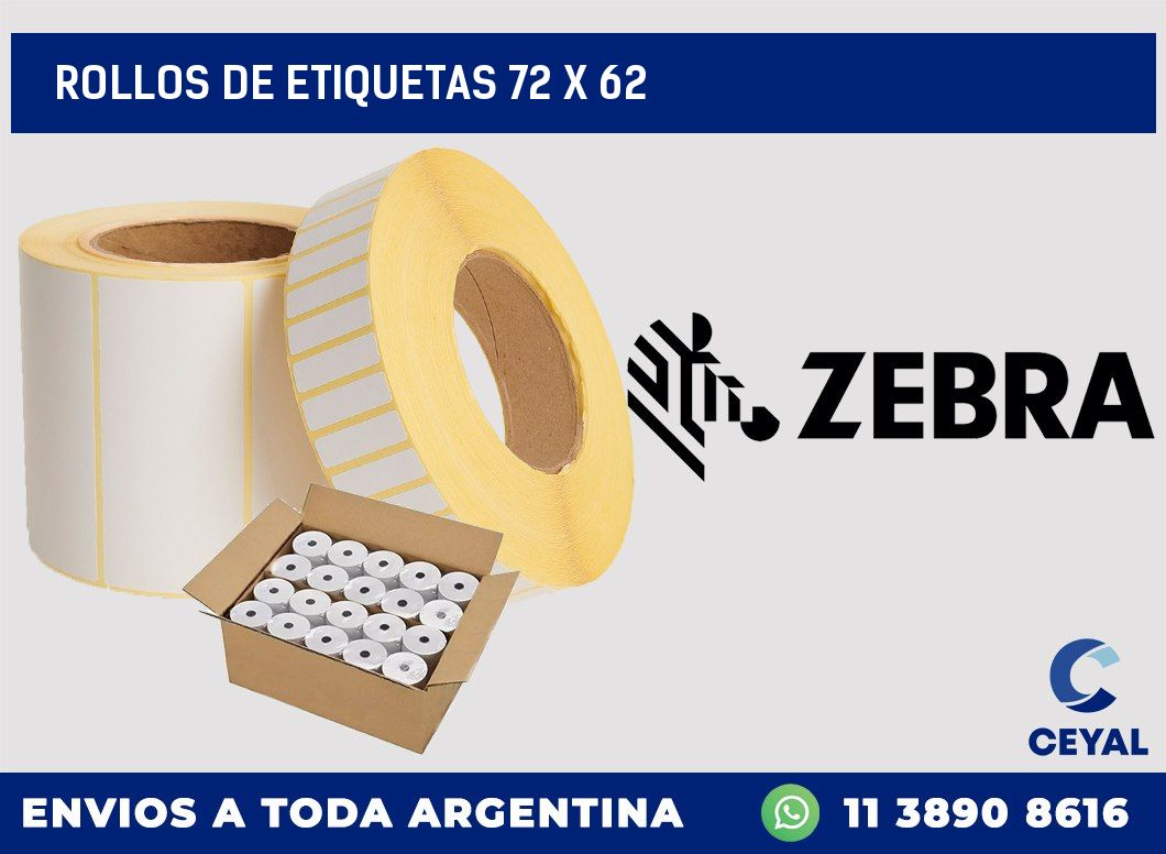 rollos de etiquetas 72 x 62