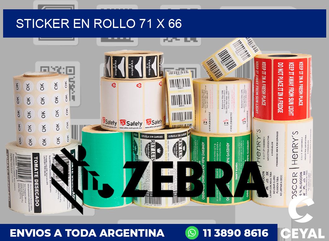 sticker en rollo 71 x 66