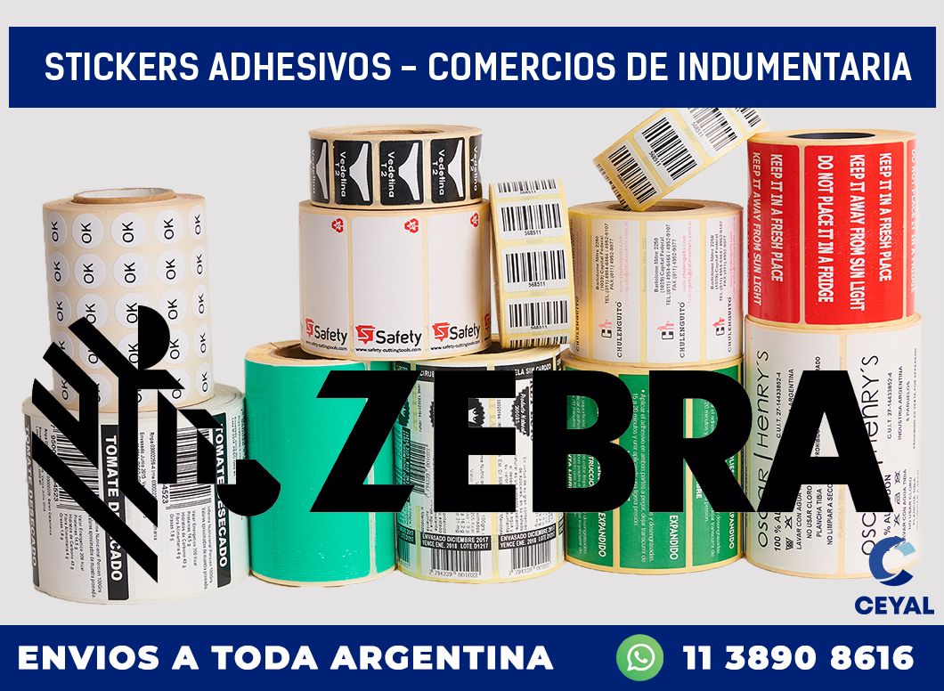 stickers adhesivos - Comercios de indumentaria