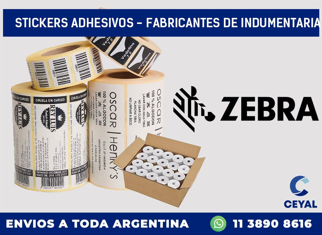 stickers adhesivos - Fabricantes de indumentaria