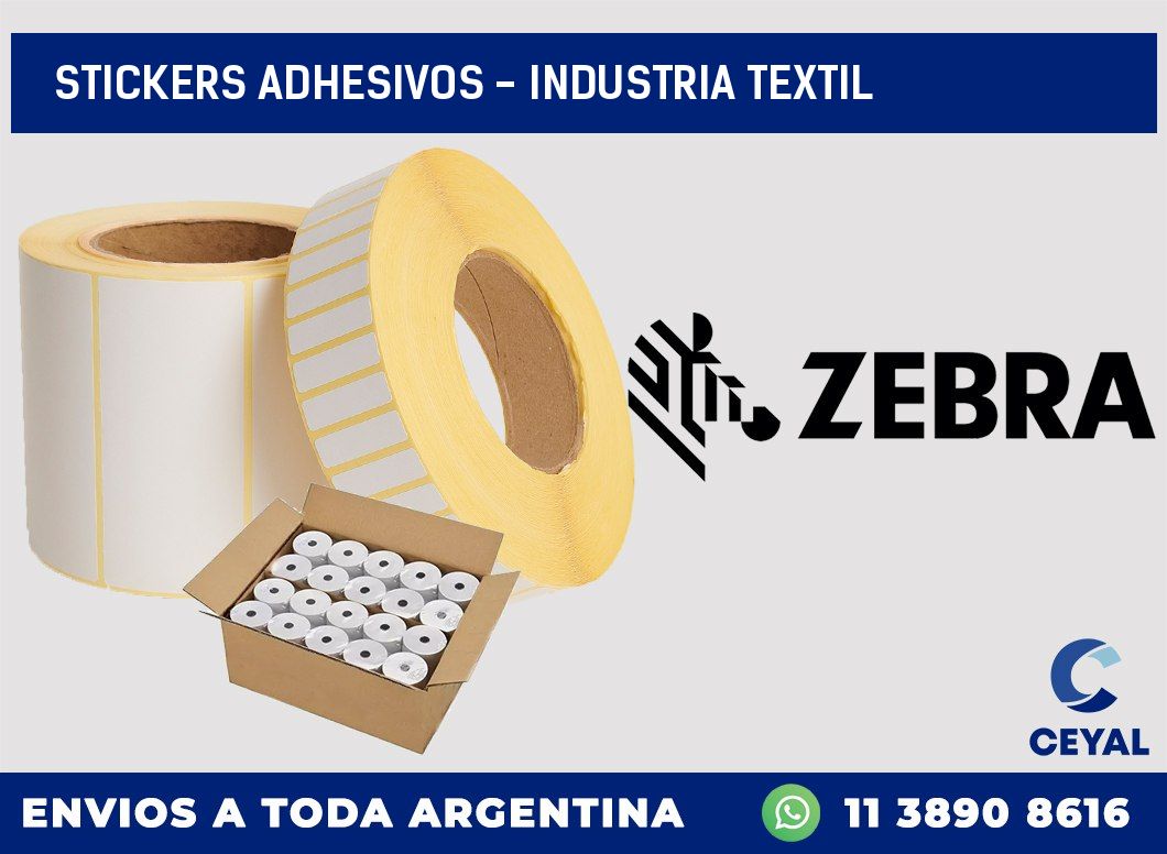 stickers adhesivos - Industria textil