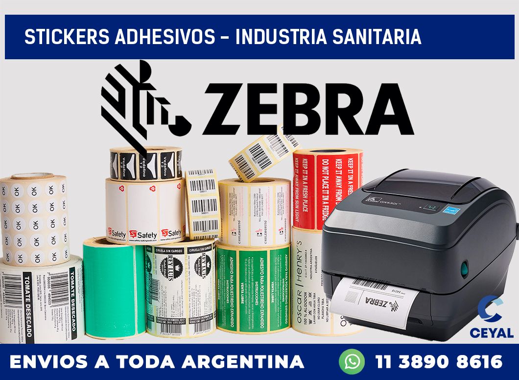 stickers adhesivos – industria sanitaria