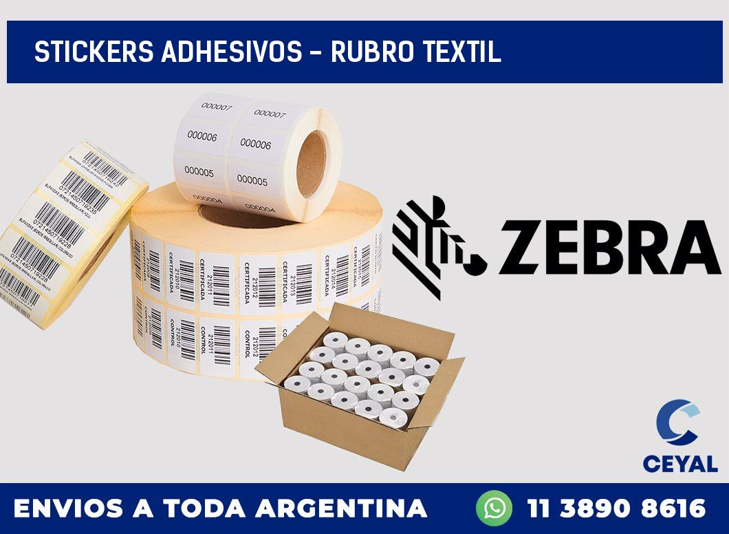 stickers adhesivos - rubro textil