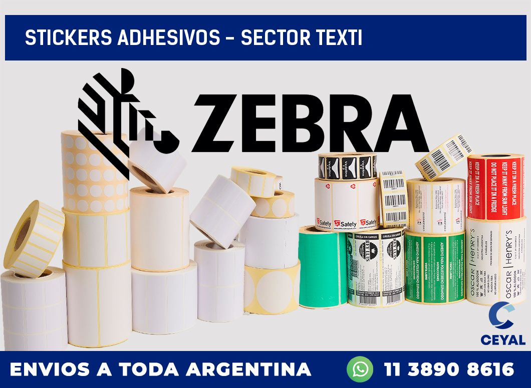 stickers adhesivos - sector texti