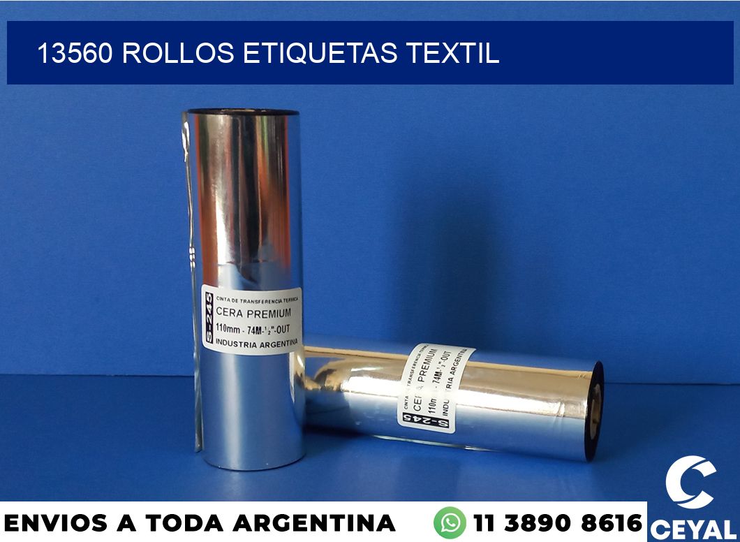 13560 rollos etiquetas textil