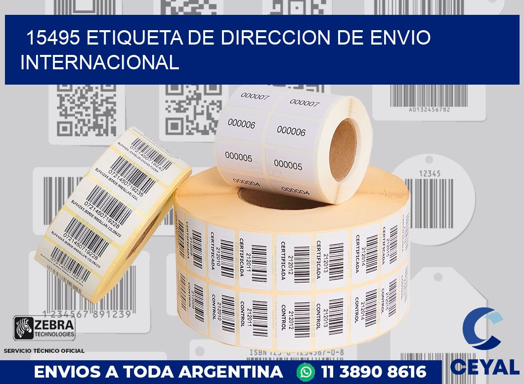 15495 Etiqueta de direccion de envio internacional