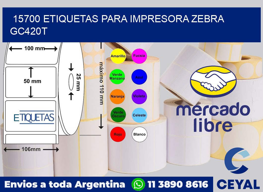 15700 etiquetas para impresora zebra GC420T