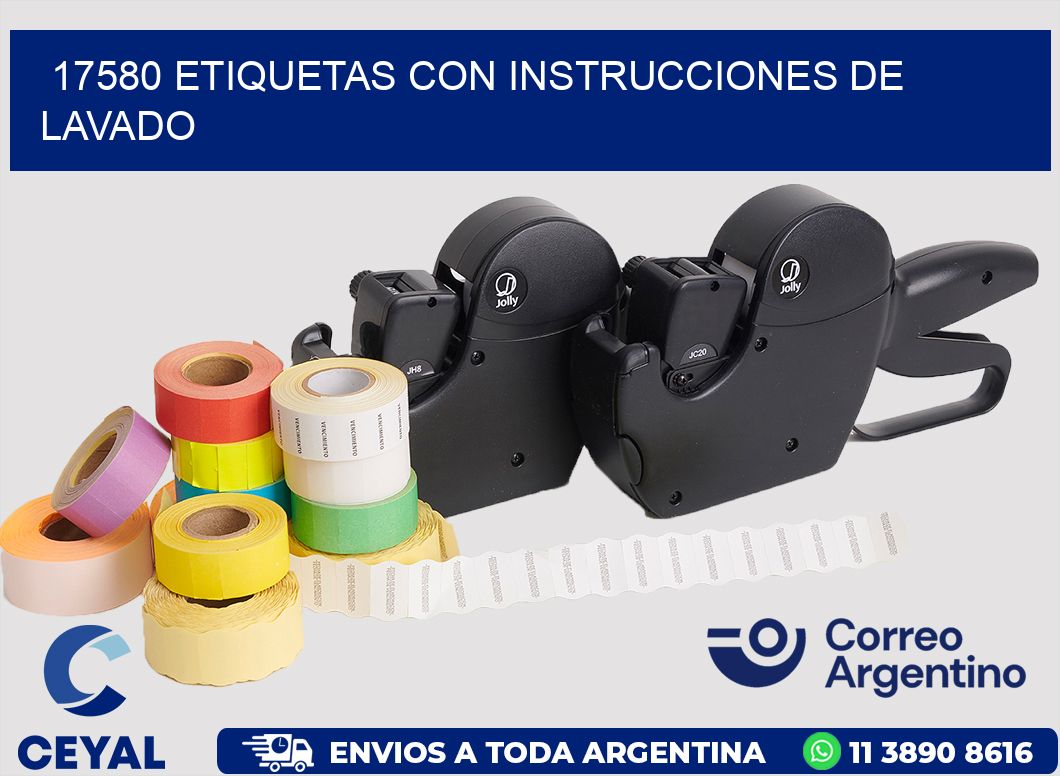 17580 Etiquetas con instrucciones de lavado