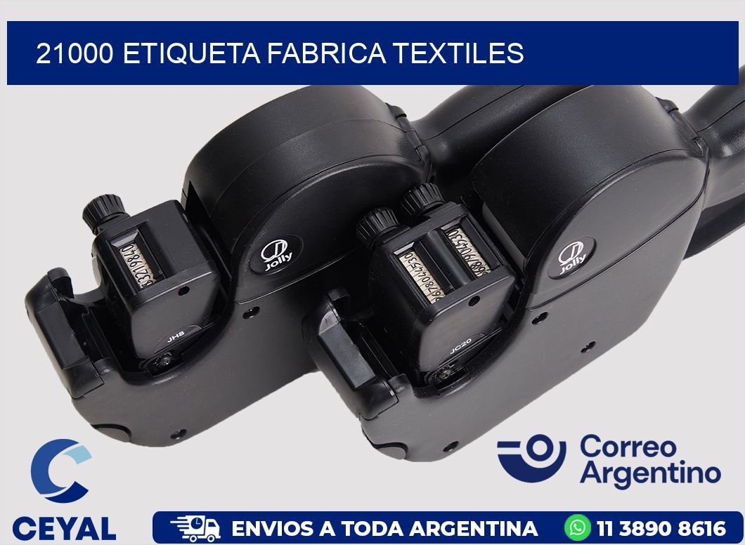 21000 etiqueta fabrica textiles