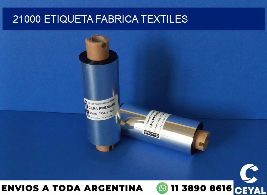 21000 etiqueta fabrica textiles