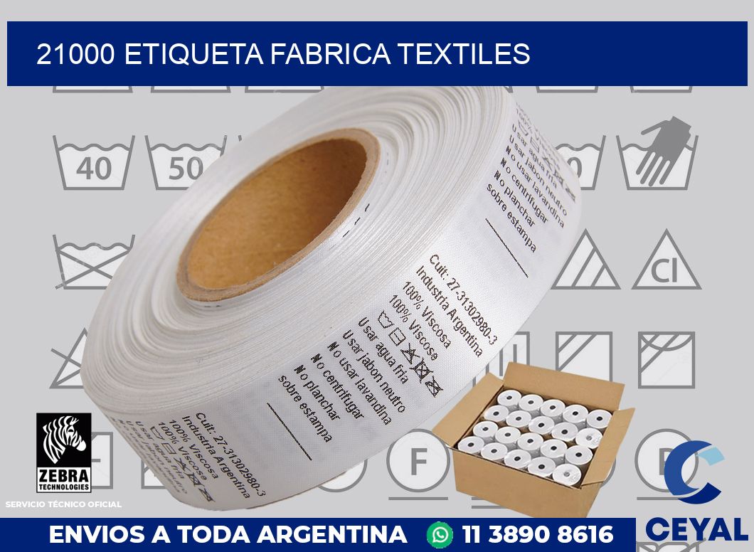 21000 etiqueta fabrica textiles