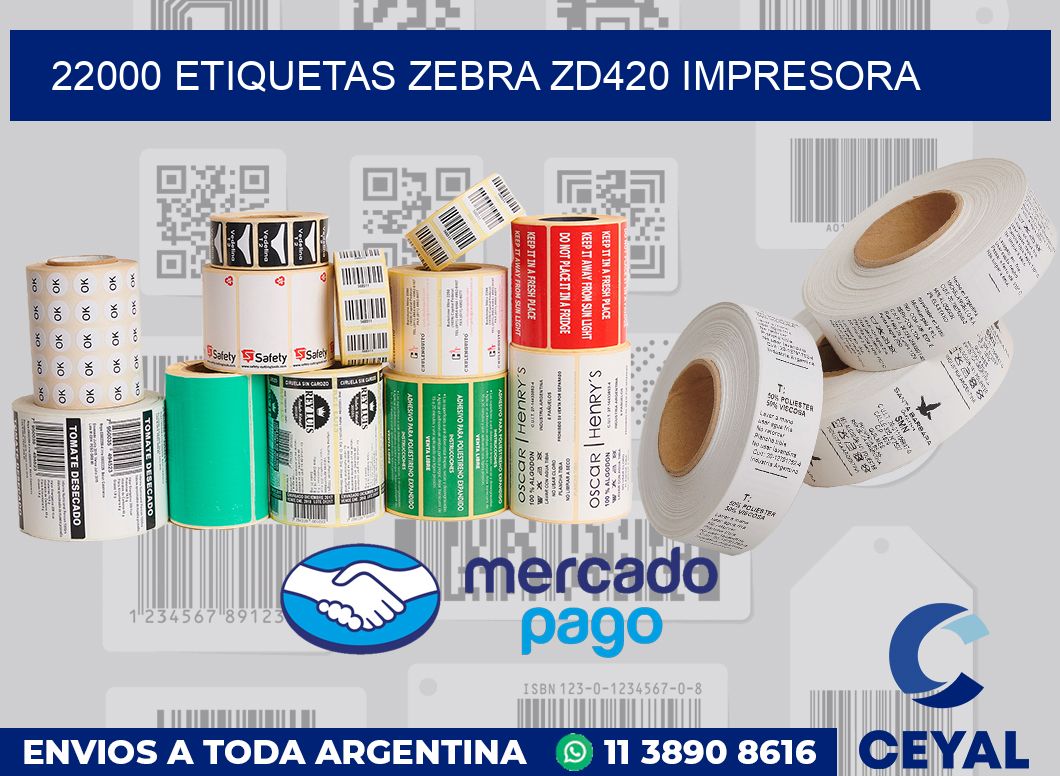 22000 etiquetas Zebra zd420 impresora