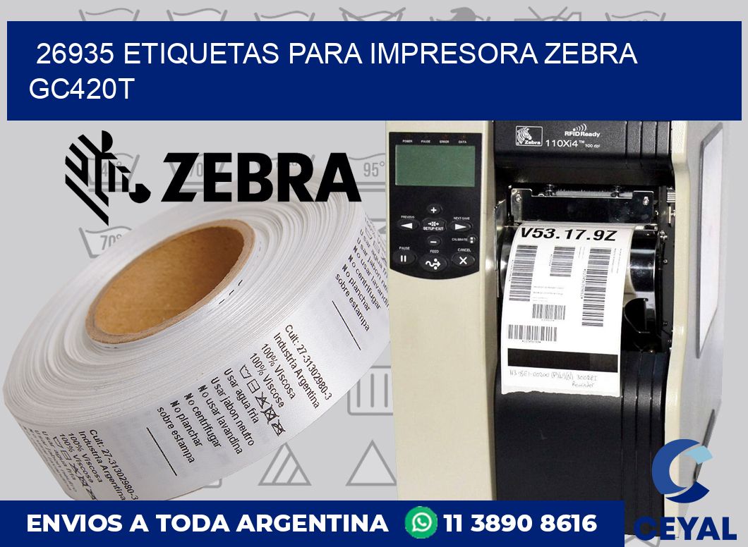 26935 etiquetas para impresora zebra GC420T