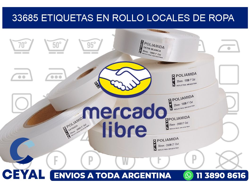 33685 Etiquetas en rollo locales de ropa