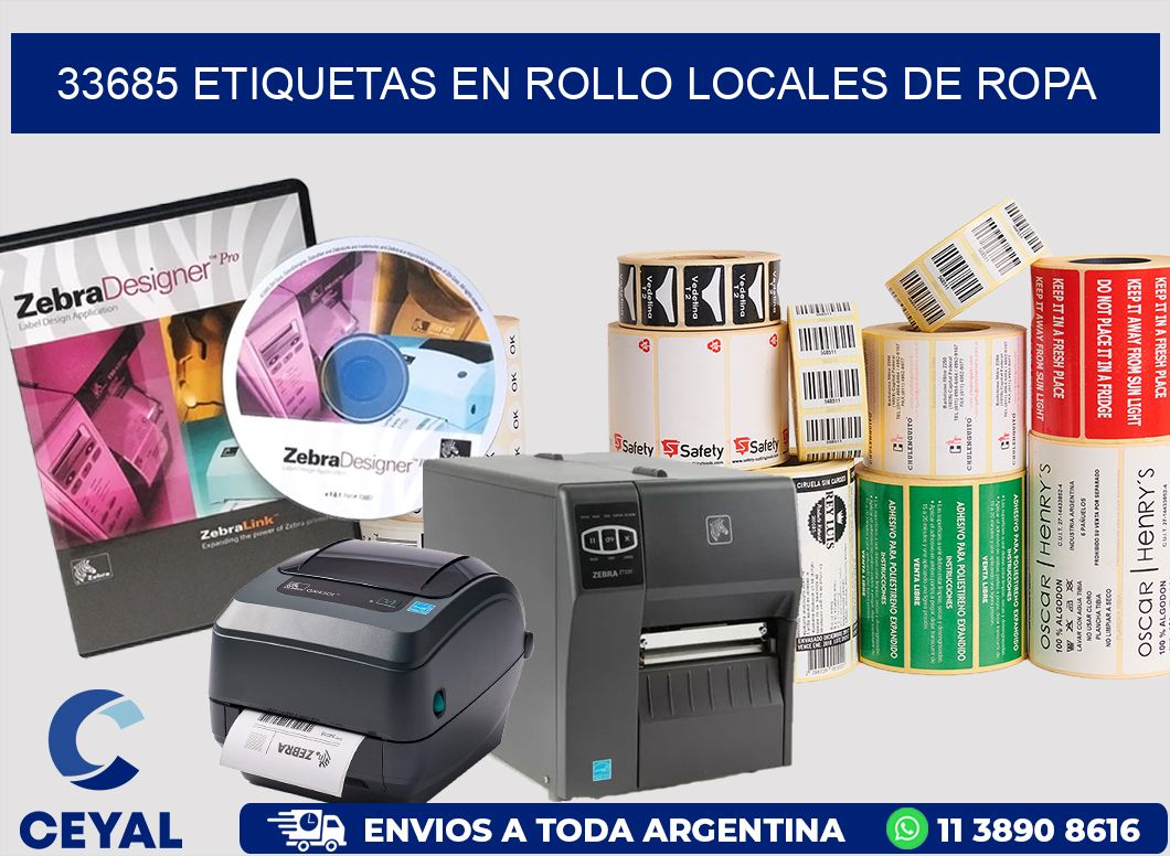 33685 Etiquetas en rollo locales de ropa