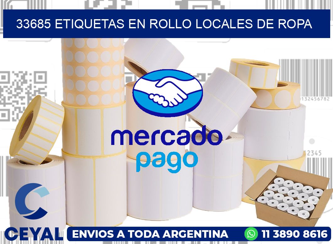 33685 Etiquetas en rollo locales de ropa