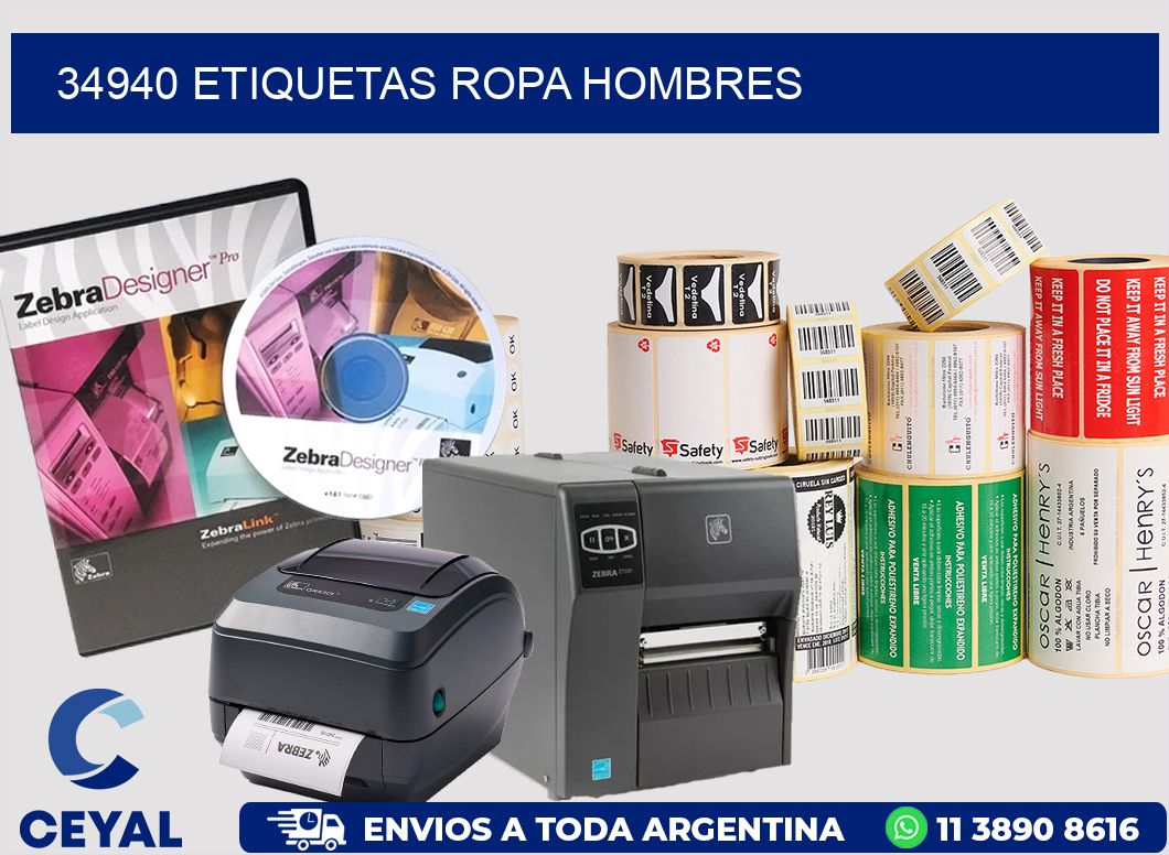 34940 Etiquetas ropa hombres