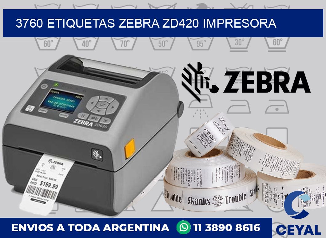 3760 etiquetas Zebra zd420 impresora