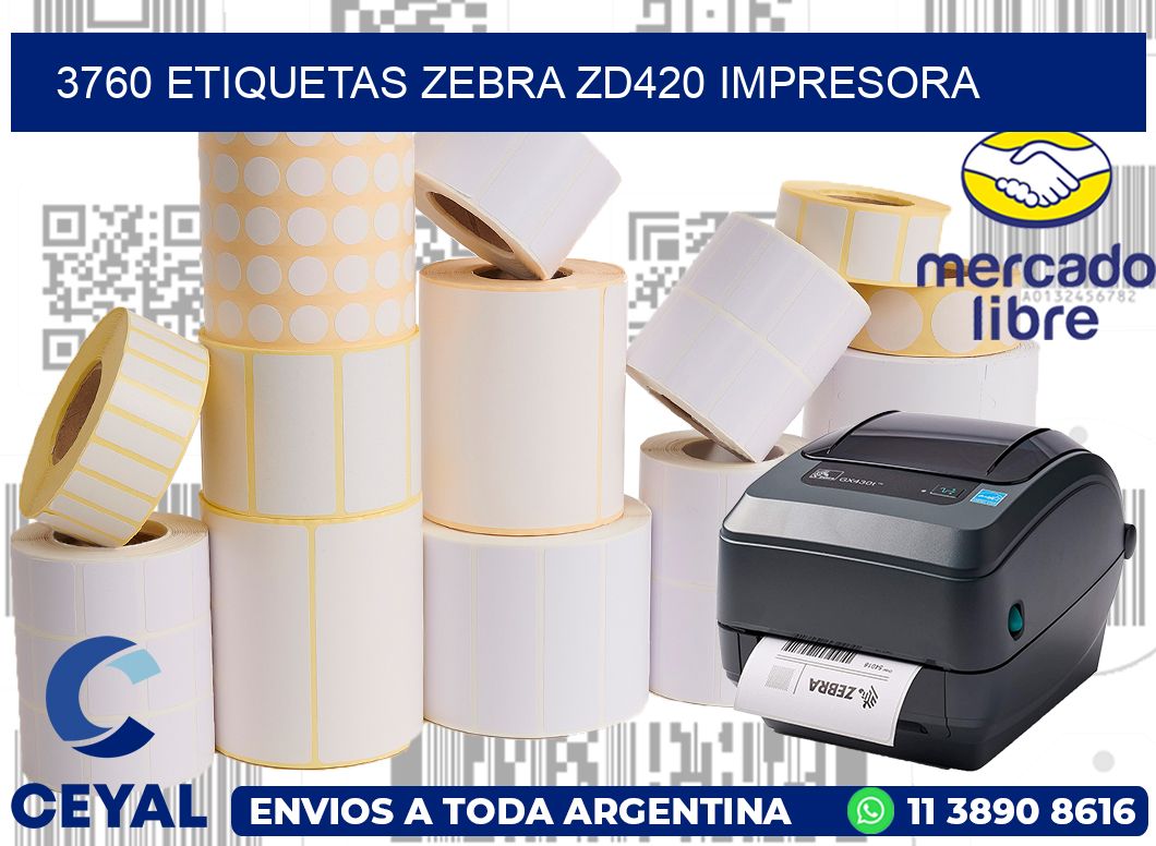 3760 etiquetas Zebra zd420 impresora