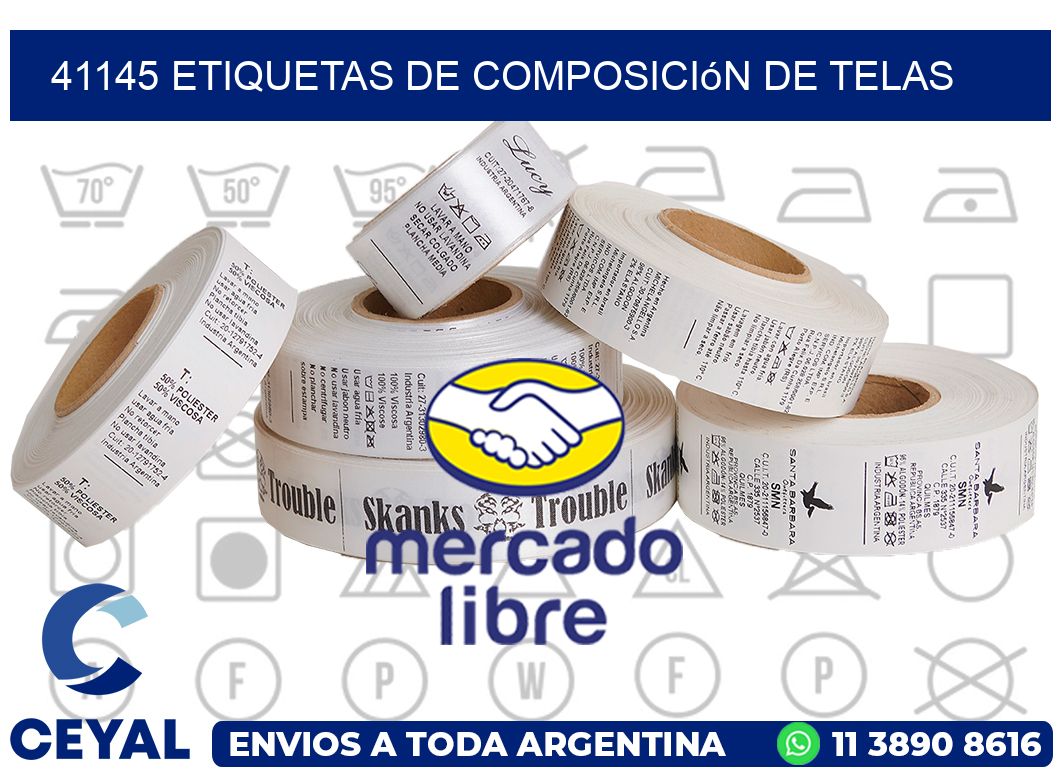 41145 Etiquetas de composición de Telas