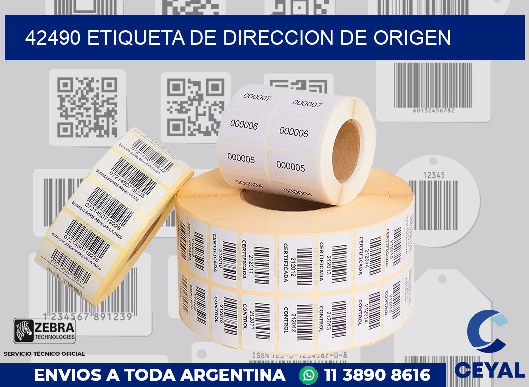 42490 Etiqueta de direccion de origen