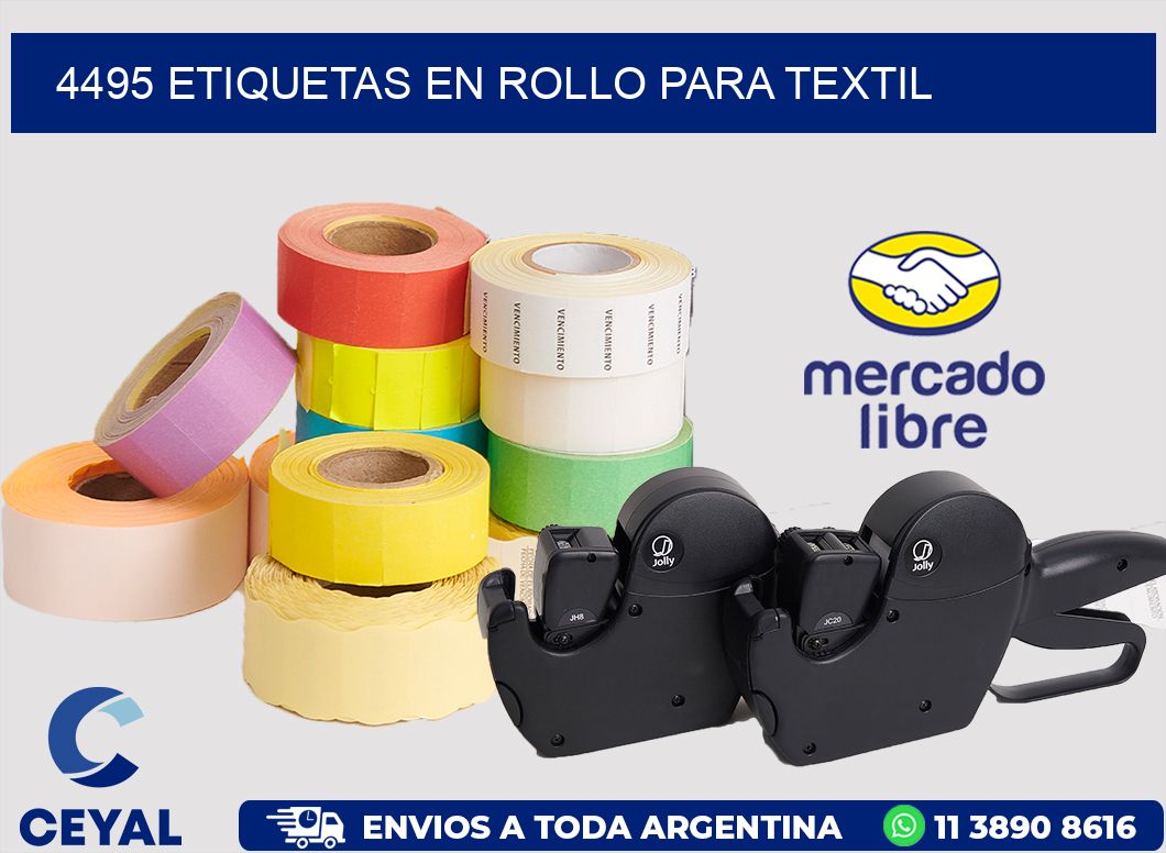 4495 etiquetas en rollo para textil