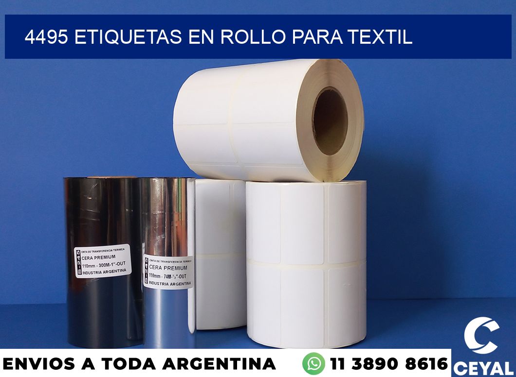 4495 etiquetas en rollo para textil