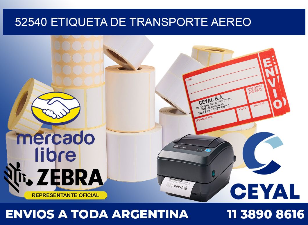 52540 Etiqueta de transporte aereo