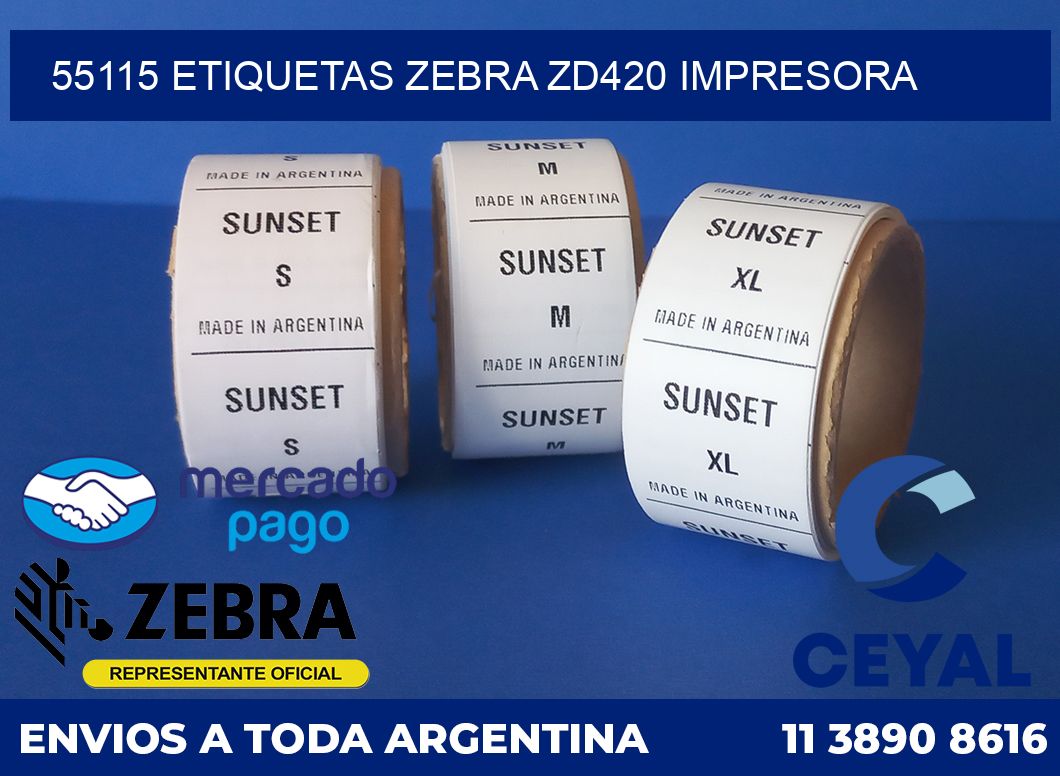 55115 etiquetas Zebra zd420 impresora