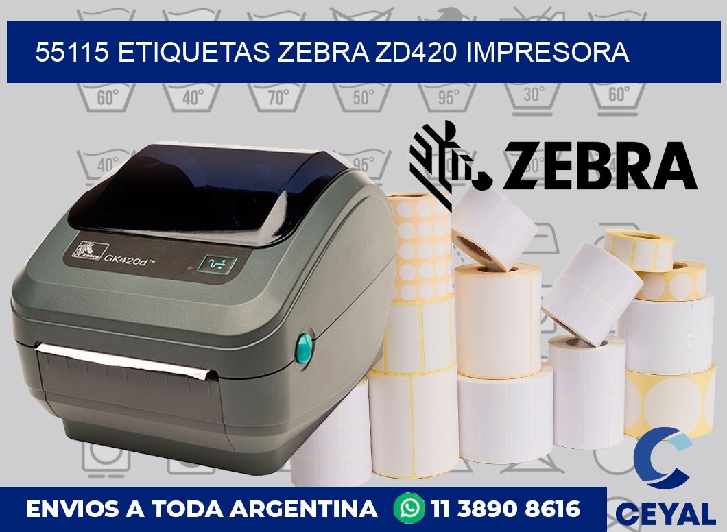 55115 etiquetas Zebra zd420 impresora