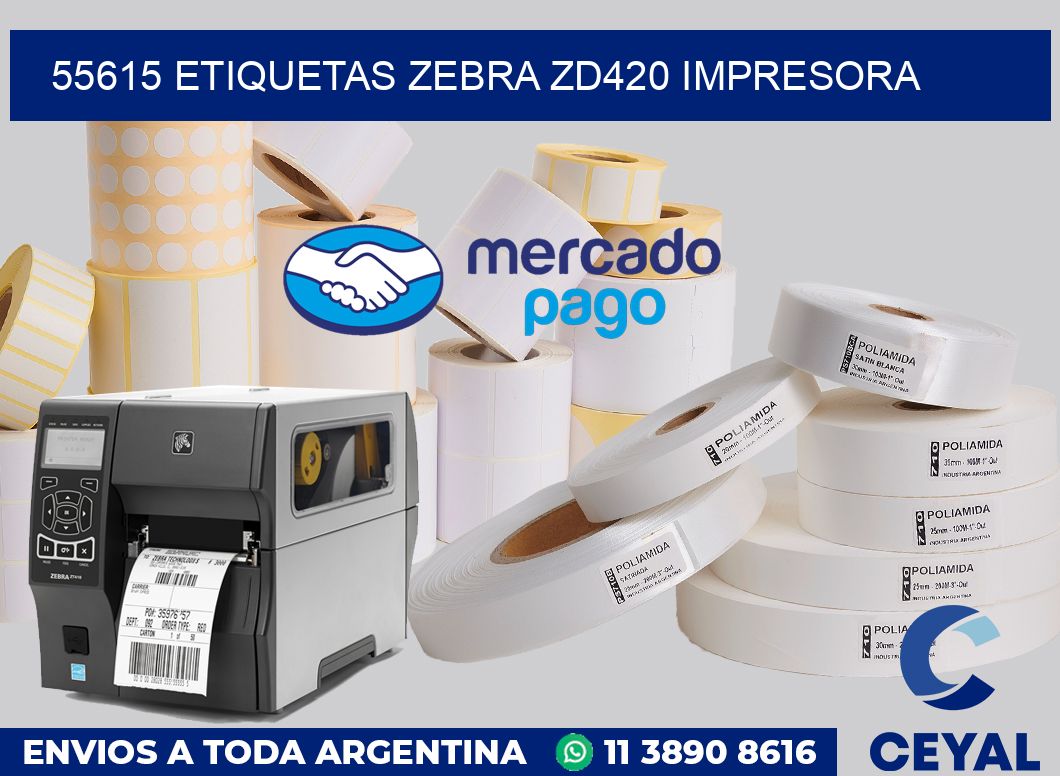 55615 etiquetas Zebra zd420 impresora