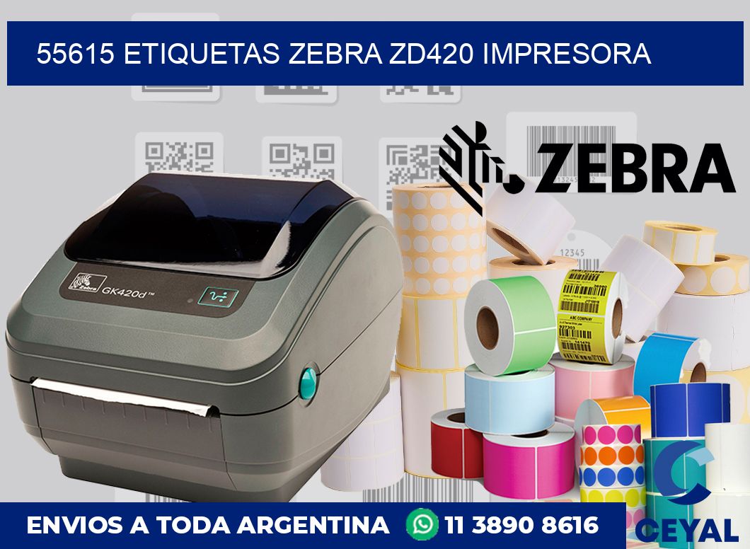 55615 etiquetas Zebra zd420 impresora