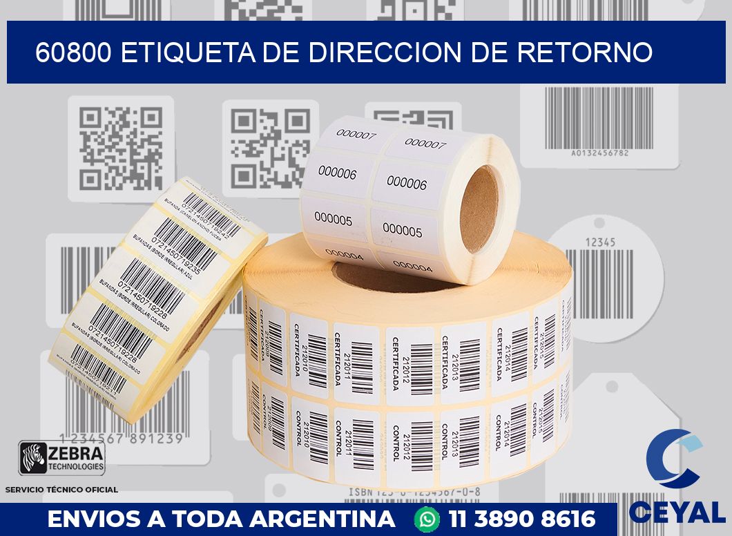 60800 Etiqueta de direccion de retorno