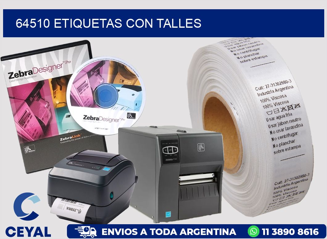 64510 Etiquetas con talles