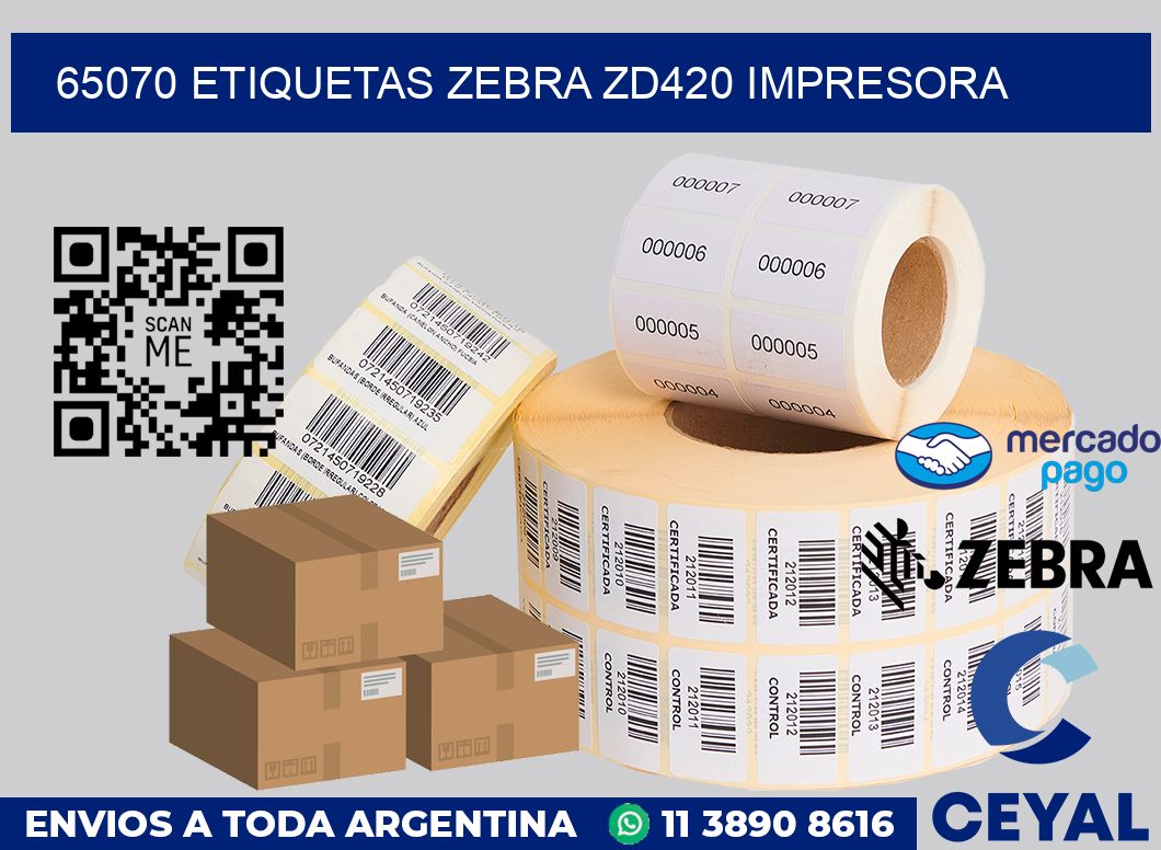 65070 etiquetas Zebra zd420 impresora