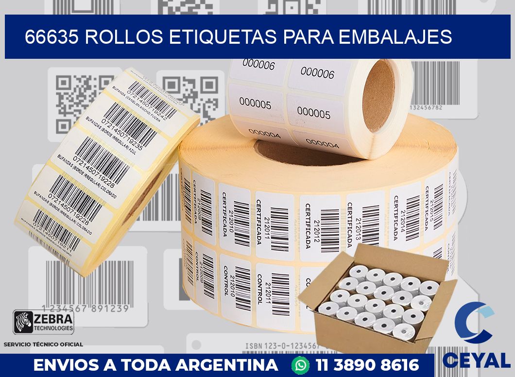 66635 Rollos etiquetas para embalajes