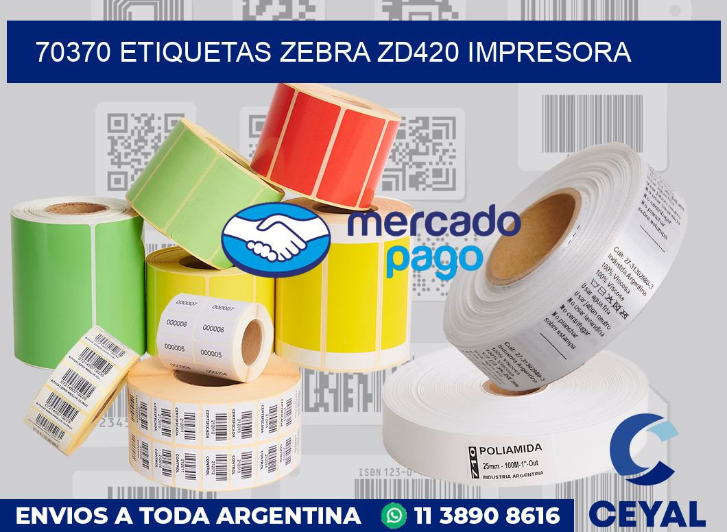 70370 etiquetas Zebra zd420 impresora