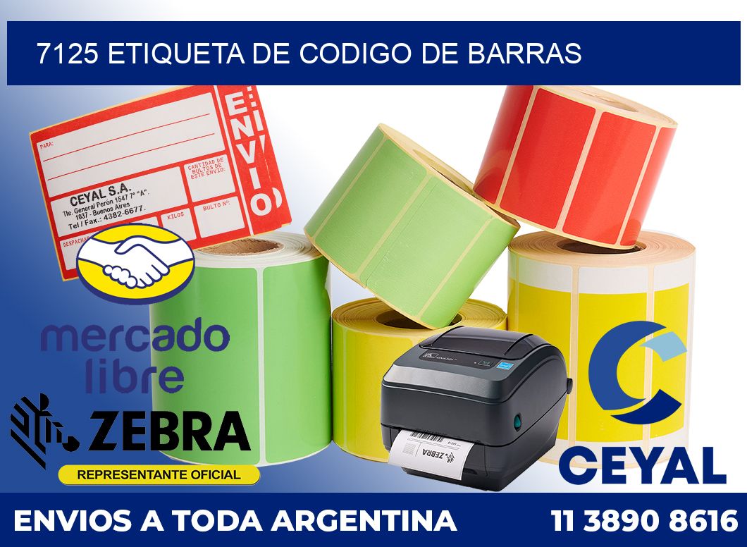 7125 Etiqueta de codigo de barras