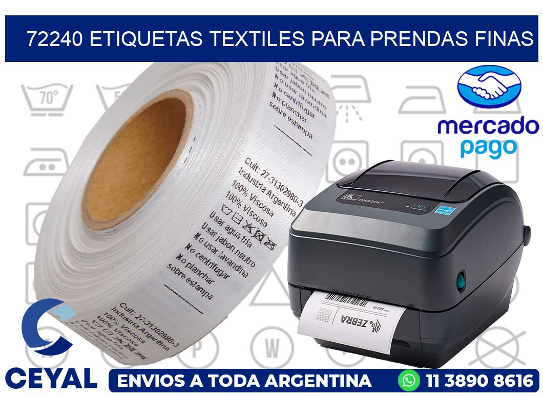 72240 Etiquetas textiles para prendas finas