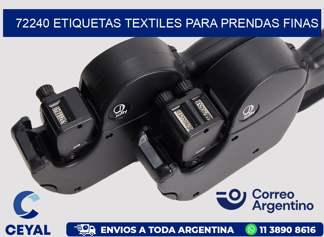 72240 Etiquetas textiles para prendas finas