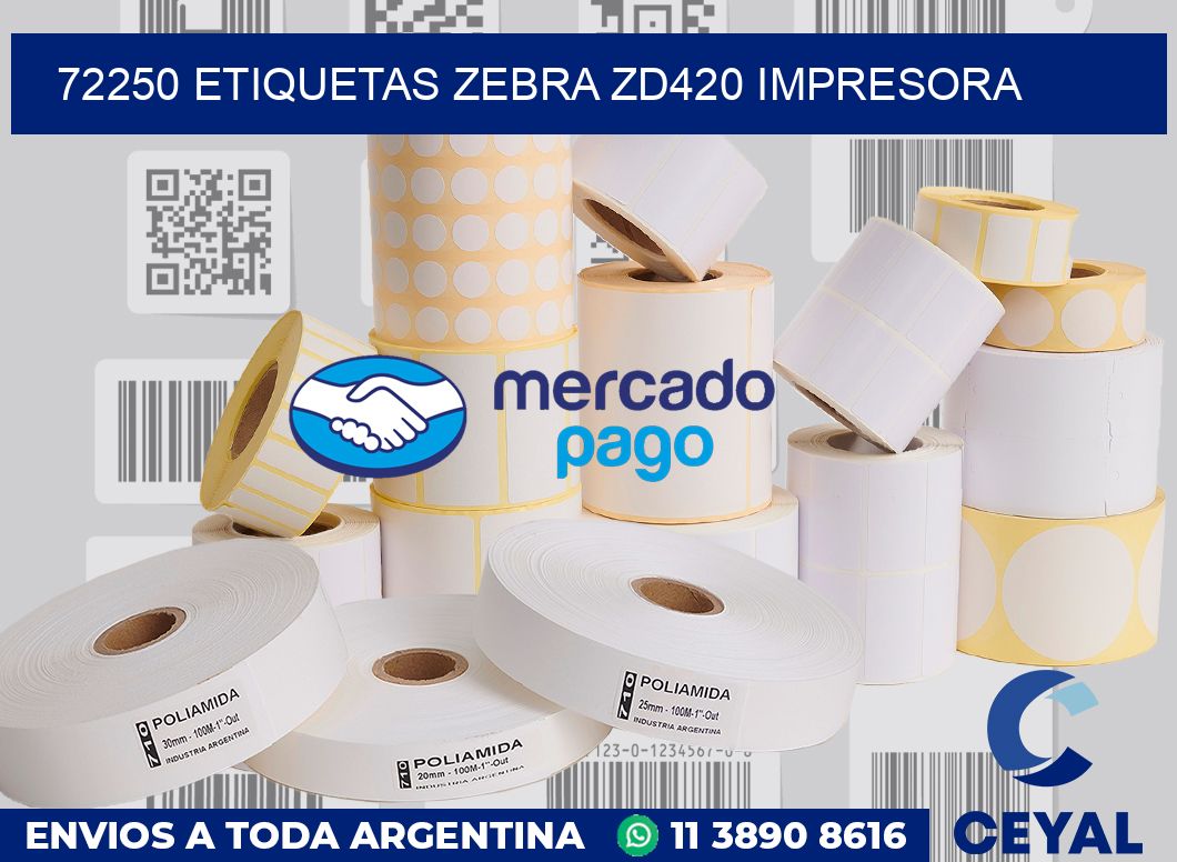 72250 etiquetas Zebra zd420 impresora