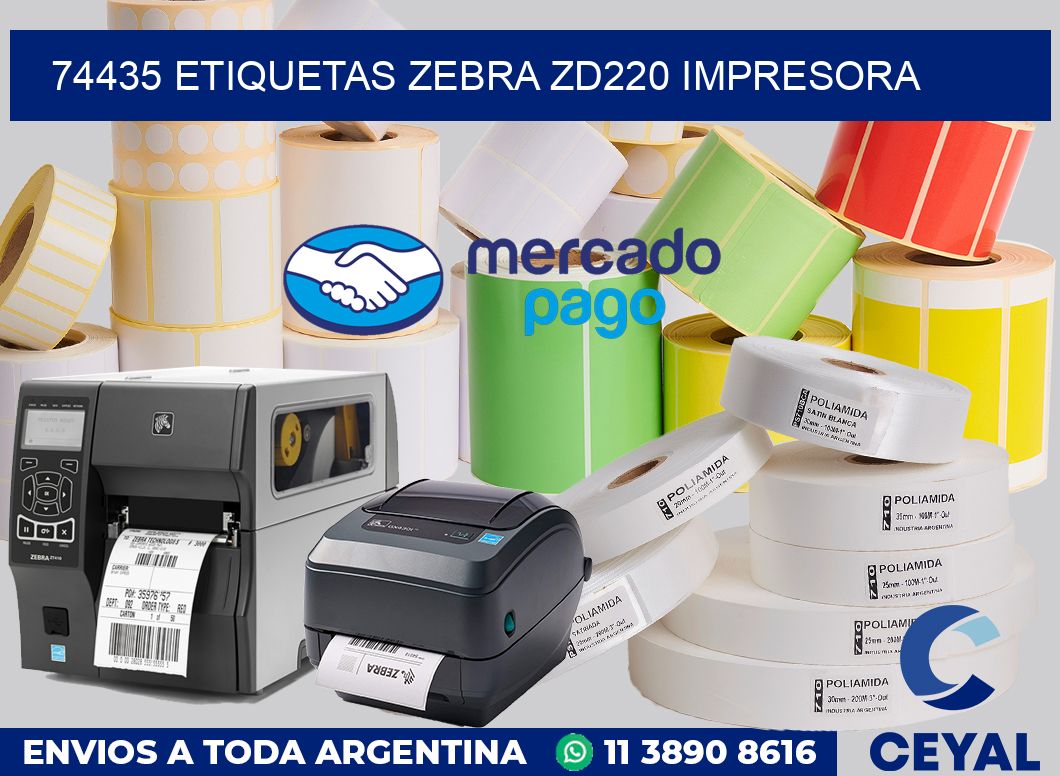 74435 etiquetas Zebra zd220 impresora