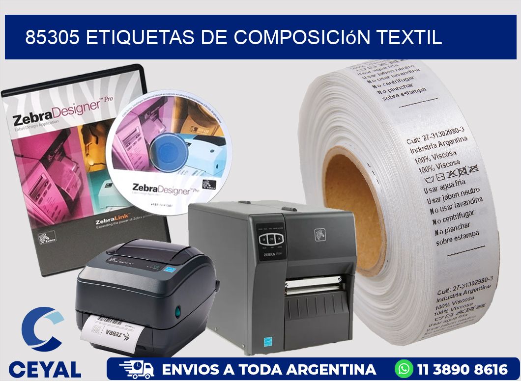 85305 Etiquetas de composición textil